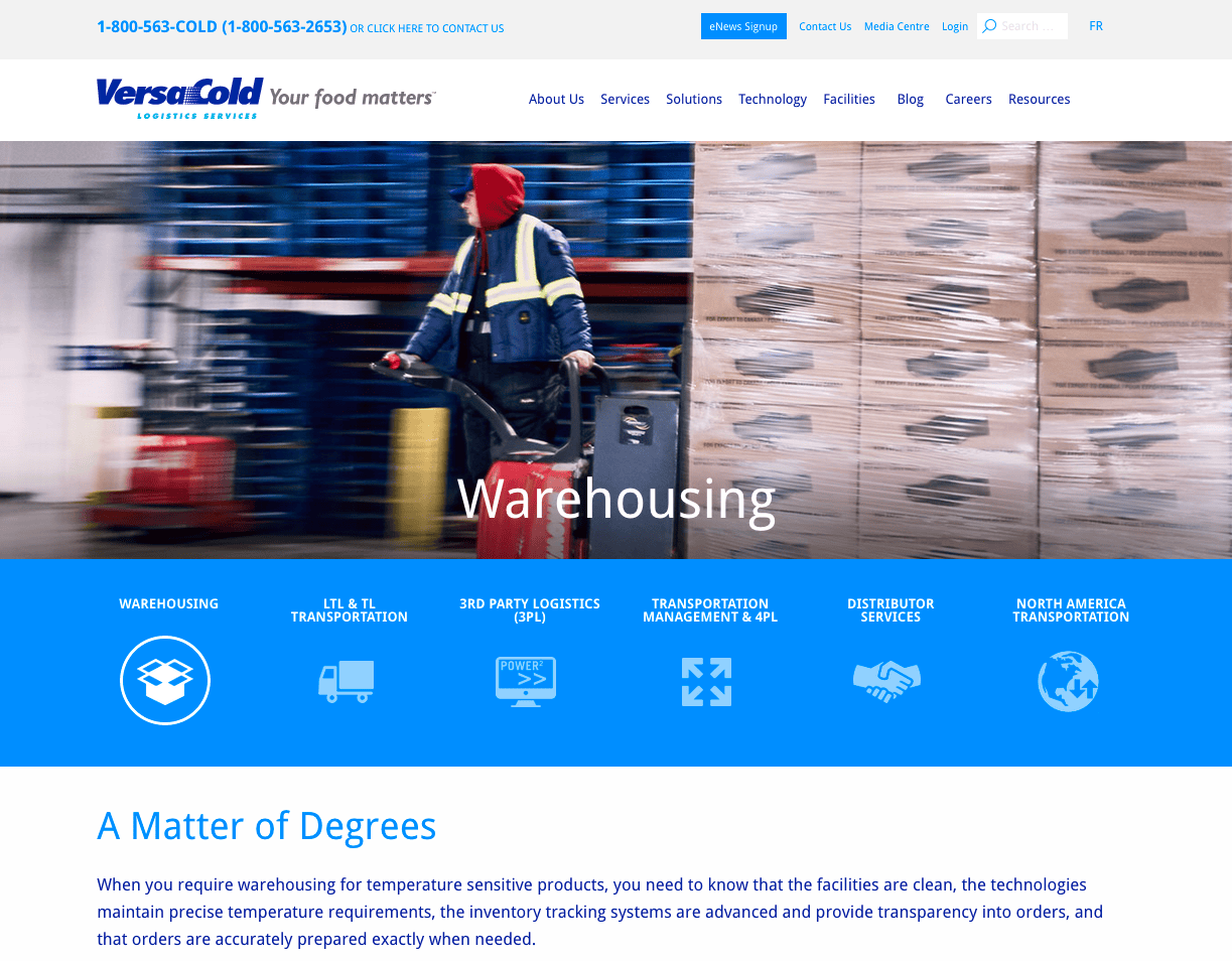 VersaCold Logistics A Wingfield Digital Project